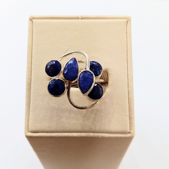 Handmade Sterling Silver Sapphire Ring - Picture 2 of 5